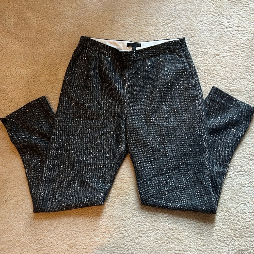 Sparkly black dress pants with zipper downside